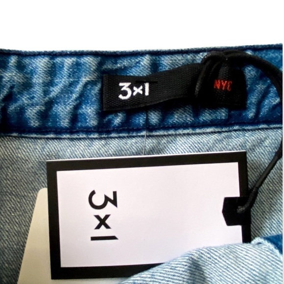 NWT 3x1 NYC Asymmetrical fringe button down denim skirt size S - Picture 9 of 13
